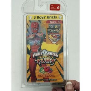 VTG 2007 Power Rangers Jungle Fury Boys‎ Briefs Sz 6 FRUIT OF THE LOOM FUNPALS